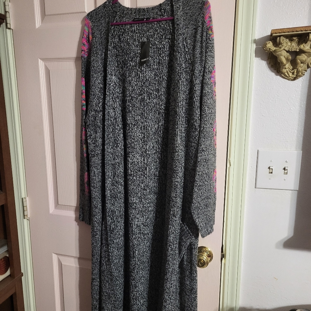 Lovesick Rainbow skull long duster sweater plus size NWT